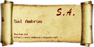 Sal Ambrus névjegykártya